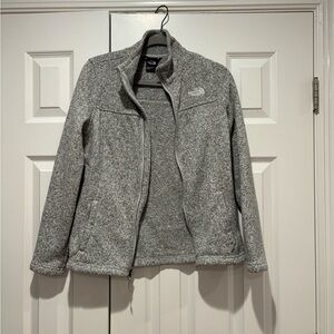 The North Face Gray Jacket Full-Length Zipper